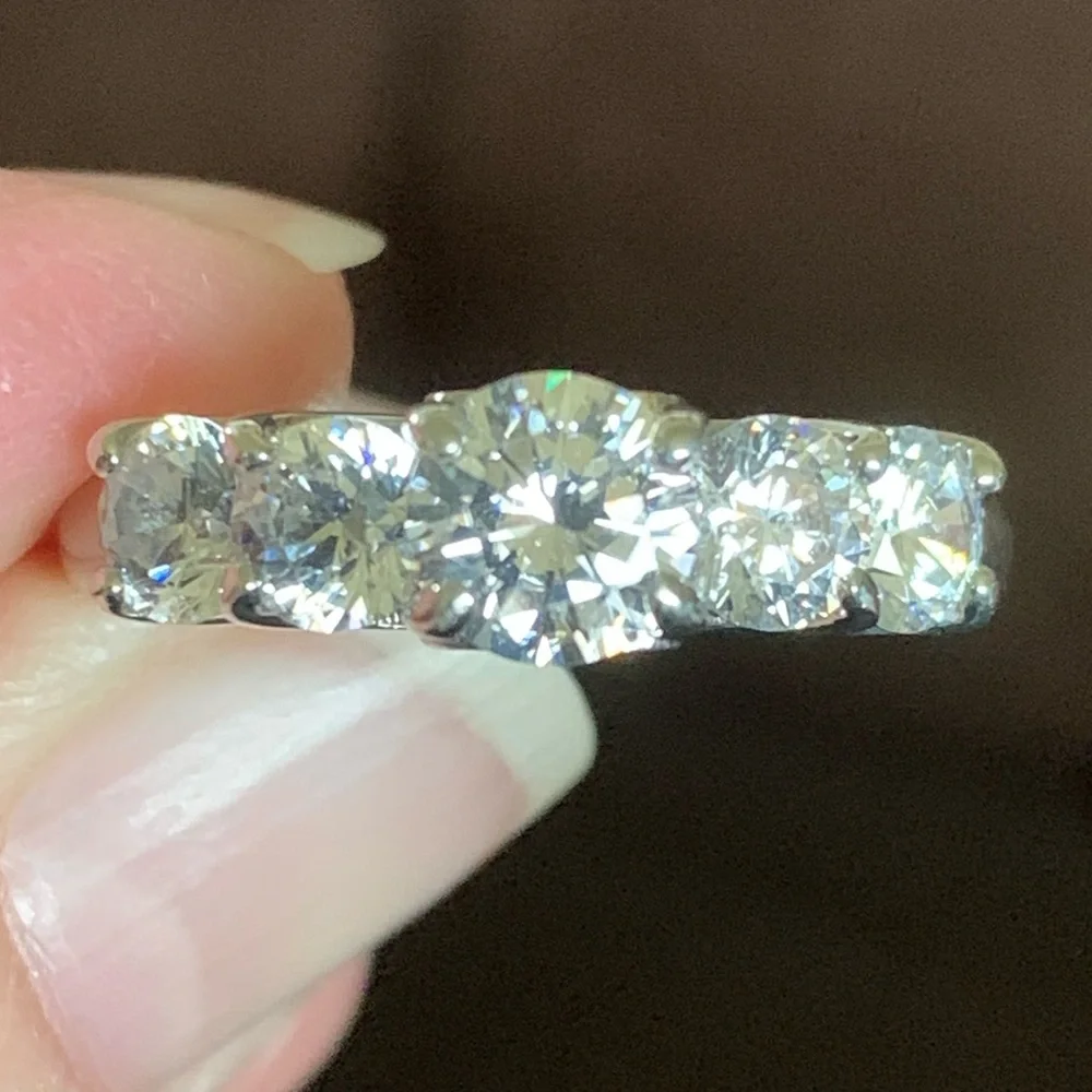 CHARLES WINSTON FOR BELLA LUCE 4.59CTW RHODIUM OVER STERLING SILVER RING - Picture 4 of 14